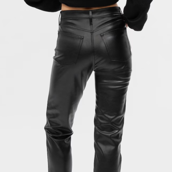 High Rise Vegan Leather Cheeky Straight Pants Gap, size 25 - Picture 2 of 5